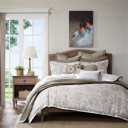 MADISON PARK SIGNATURE Madison Park MPS10-119 Sophia Jacquard Comforter Set; Ivory - Queen MPS10-119